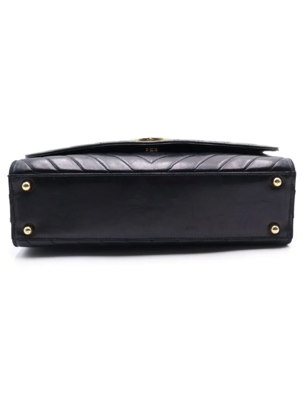Chanel Chez Blanc Lambskin Gold Vintage Shoulder Bag Black